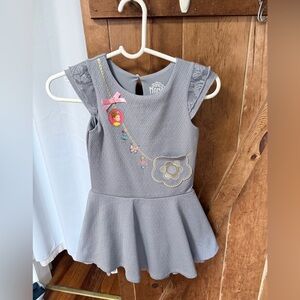 Disney Fancy Nancy Gray Dress with Pink Bow Accent